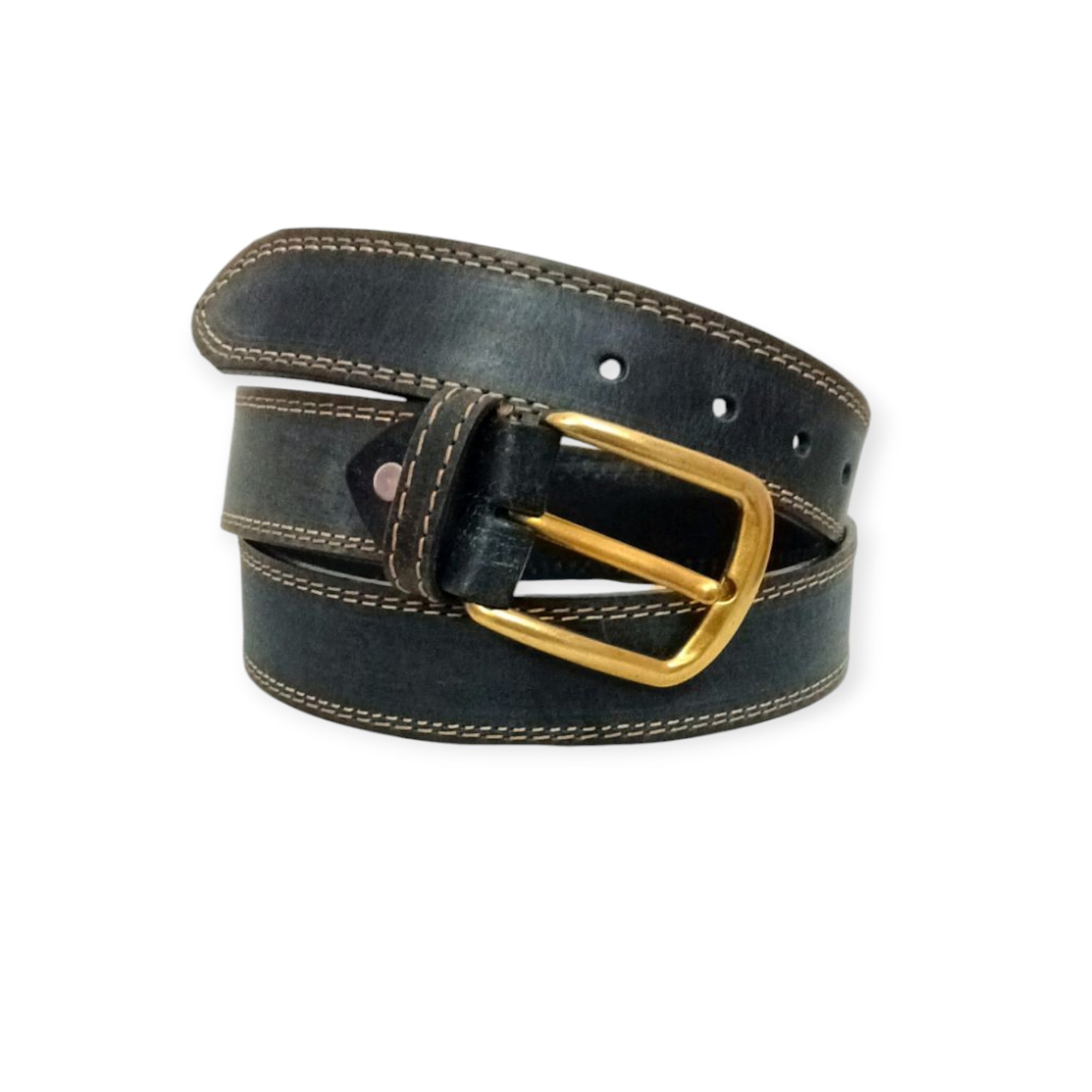 Buffalo Black Casual Belt - Double Stitched 40mm Wide