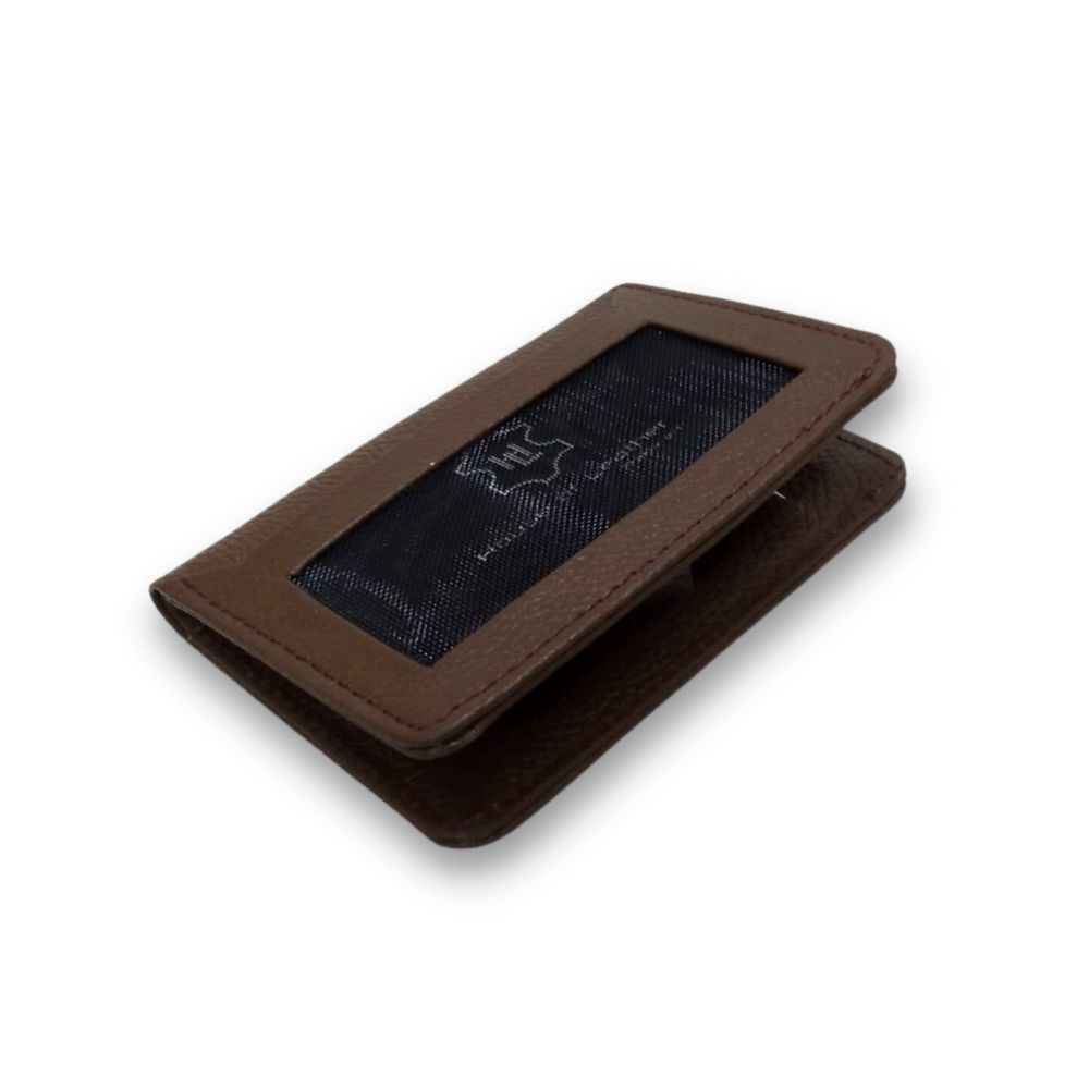 Dark brown leather business & credit card holder