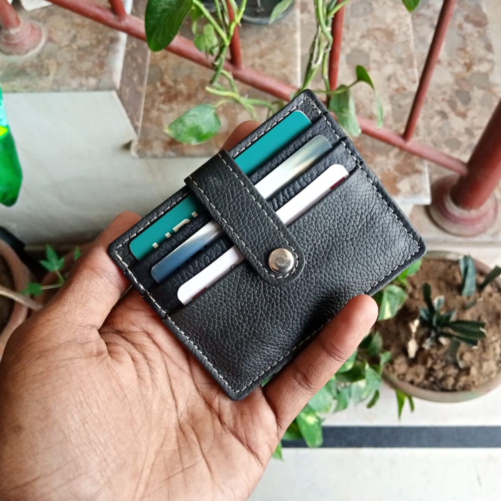 Black Card Holder Leather Wallet