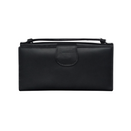 Women leather wallet black cow leather