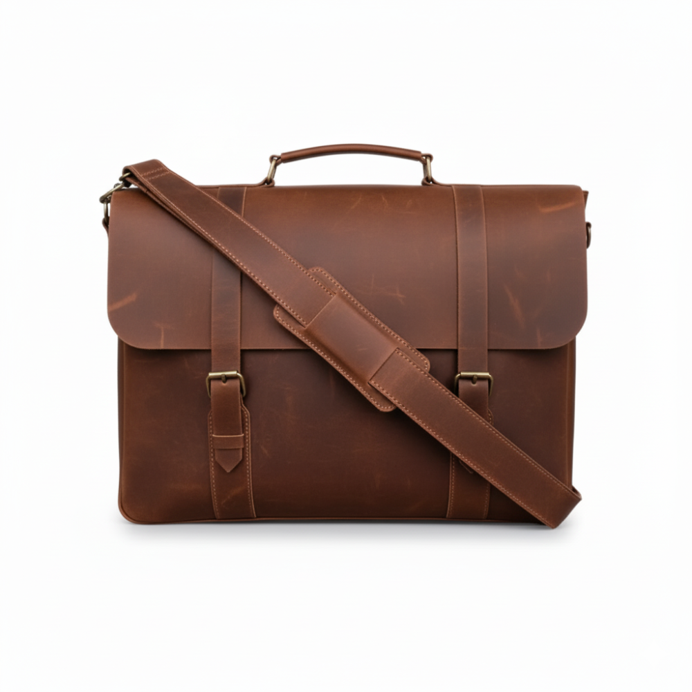 messenger bag for men, Handmade Leather Laptop Bag-Tan