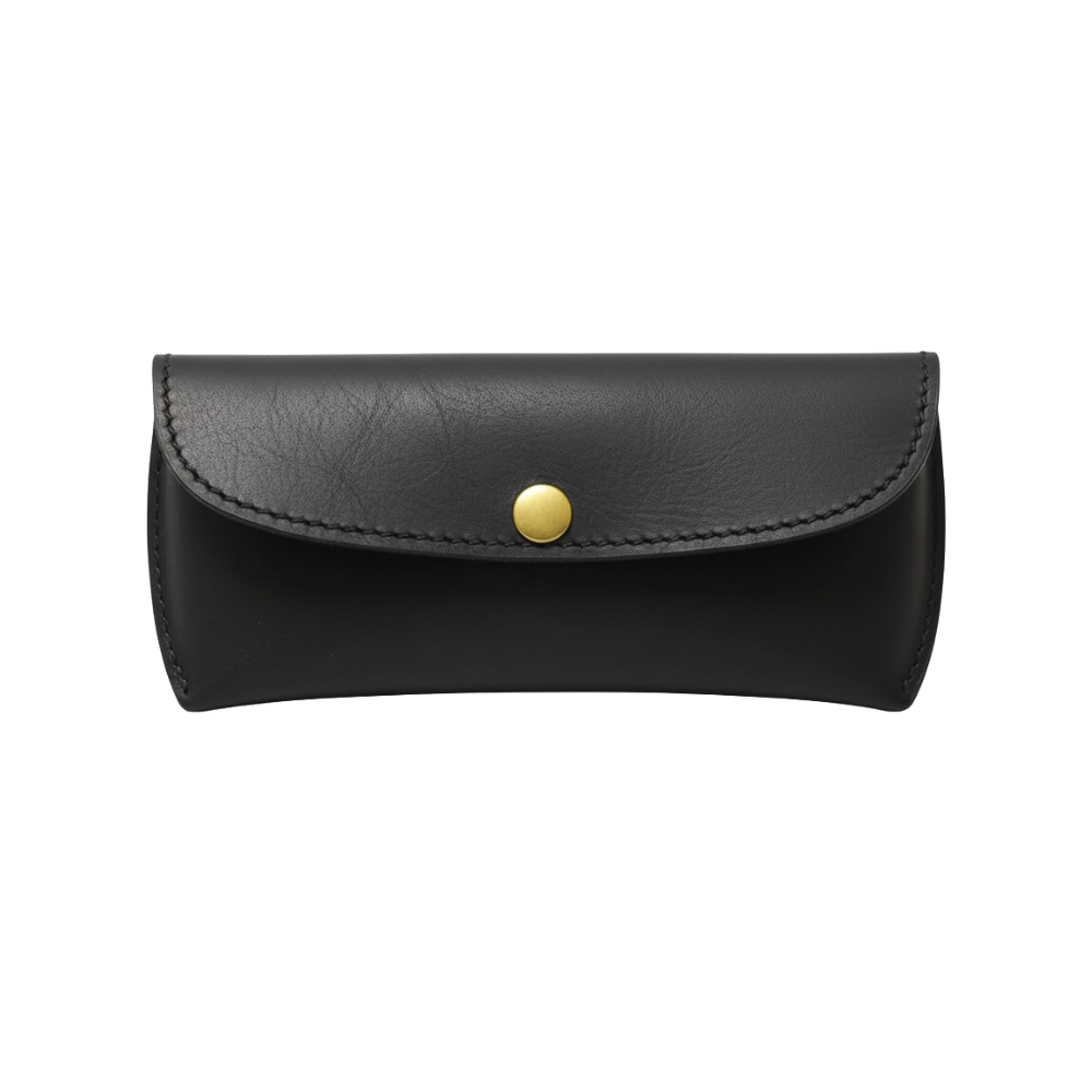 Black Leather Glasses Carrier - Optical Sleeve