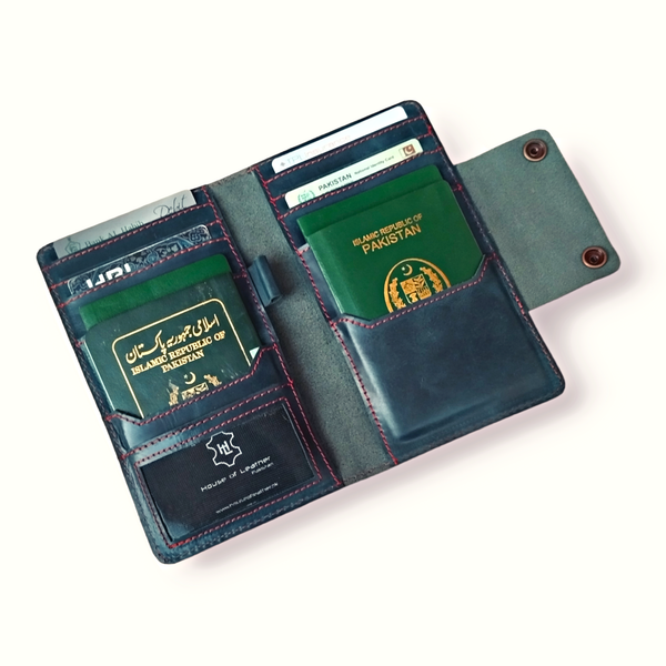 Navy Travel Wallet Passport Cover