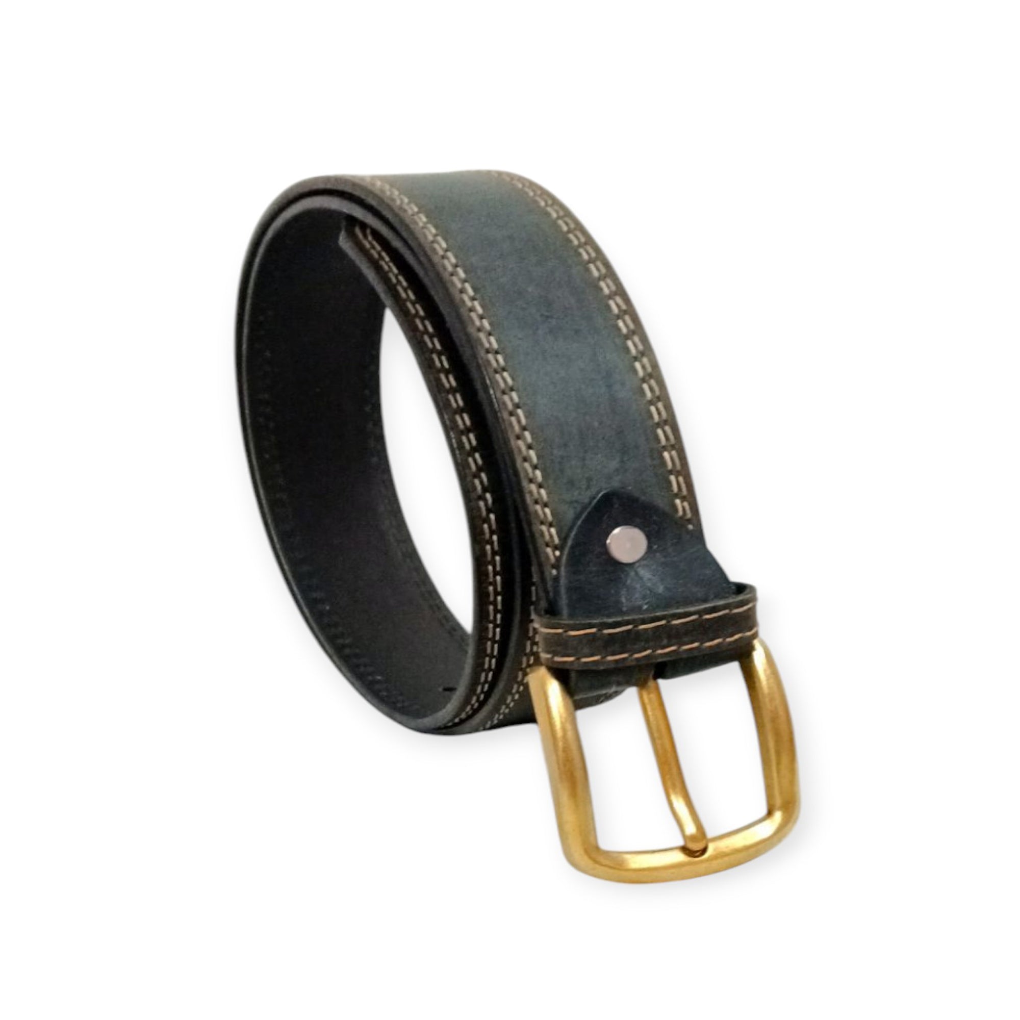 Buffalo Black Casual Belt - Double Stitched 40mm Wide
