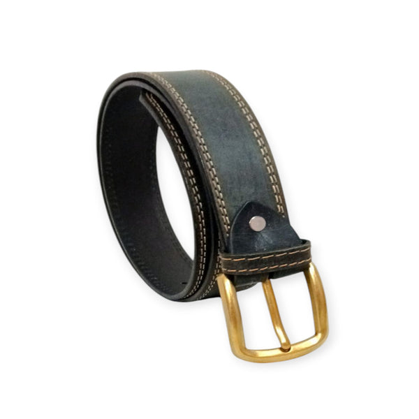 Buffalo Black Casual Belt - Double Stitched 40mm Wide