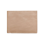 Beige Slim Fold Leather Wallet
