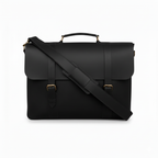 Black Leather Messenger Bag 14 "15" & 16" Laptop Bag Matt Oil Pull-Up Cow Leather