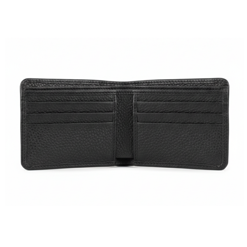 Minimalist cow leather bifold wallet for men
