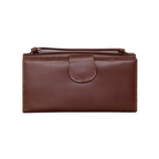 Women leather wallet brown cow leather