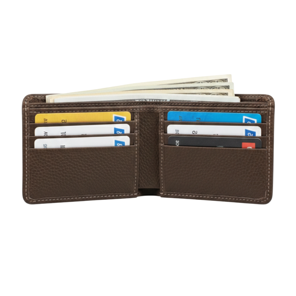 Minimalist cow leather bifold wallet for men
