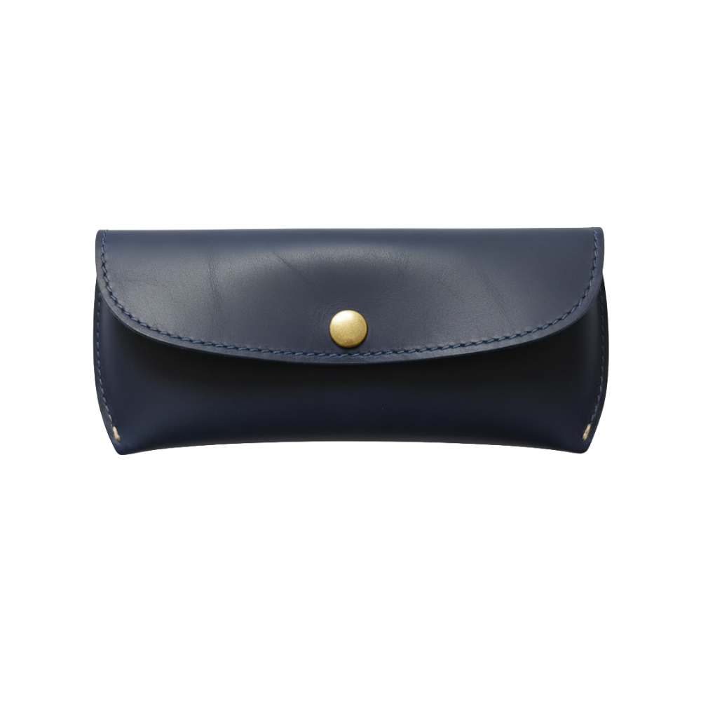 Navy Leather Eyewear Sleeve - Optical Carrier