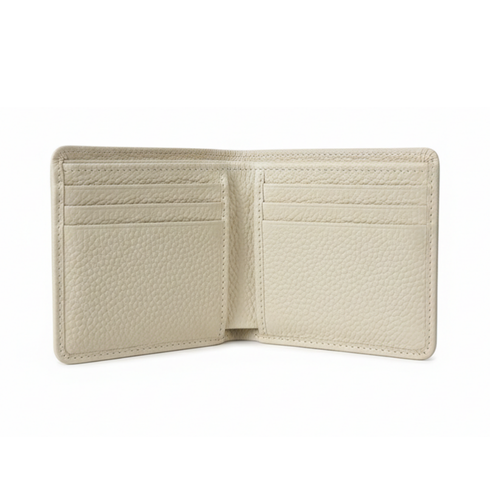 Minimalist cow leather bifold wallet for men