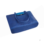 Navy Blue Leather Women's Tote Bag