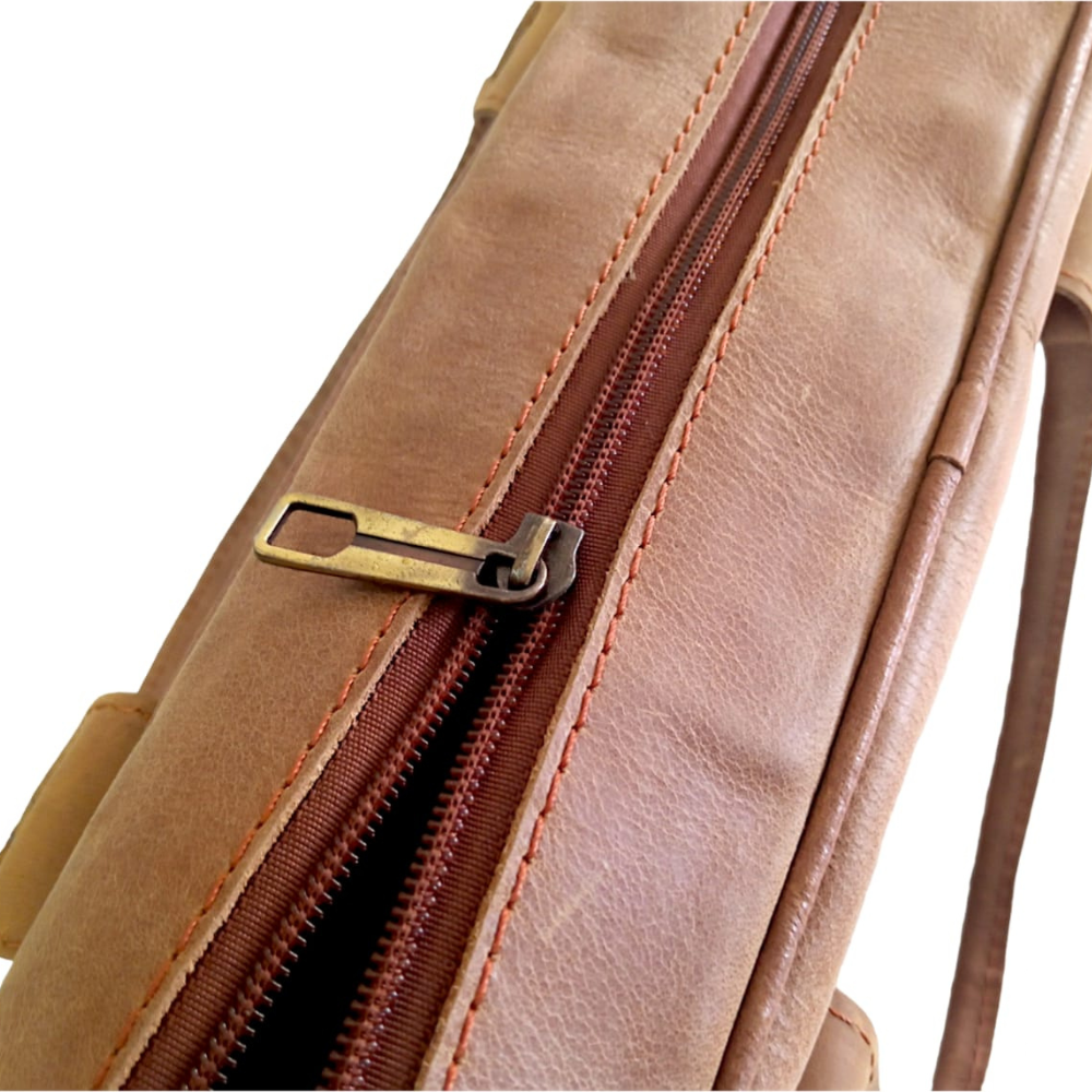Tan Leather Laptop Bag for Men | 15" Handmade Messenger Bag