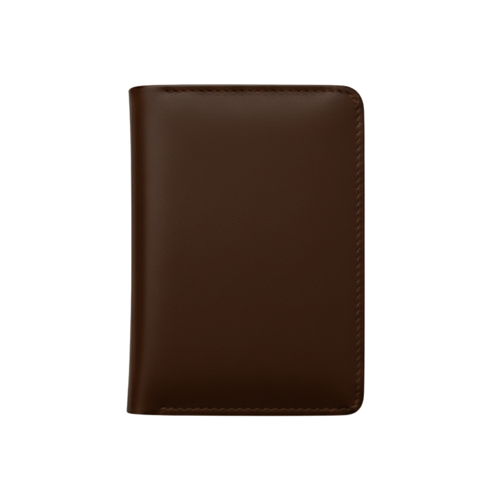 Choco Brown Pull-Up Leather Passport Cover with Card and Cash Slots