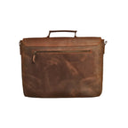 Brown Leather Laptop Bag 15.6" Messenger Bag | Antique Cow Leather
