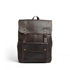 Leather Laptop Backpack, Dark Brown , Full grain 