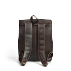 Leather Laptop Backpack, Dark Brown , Full grain 