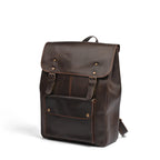 Leather Laptop Backpack, Dark Brown , Full grain 