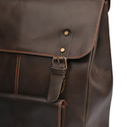Leather Laptop Backpack, Dark Brown , Full grain 