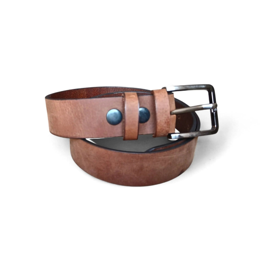 Casual Belt for Men Camel Brown Casual Top Grain Buffalo Leather 40mm