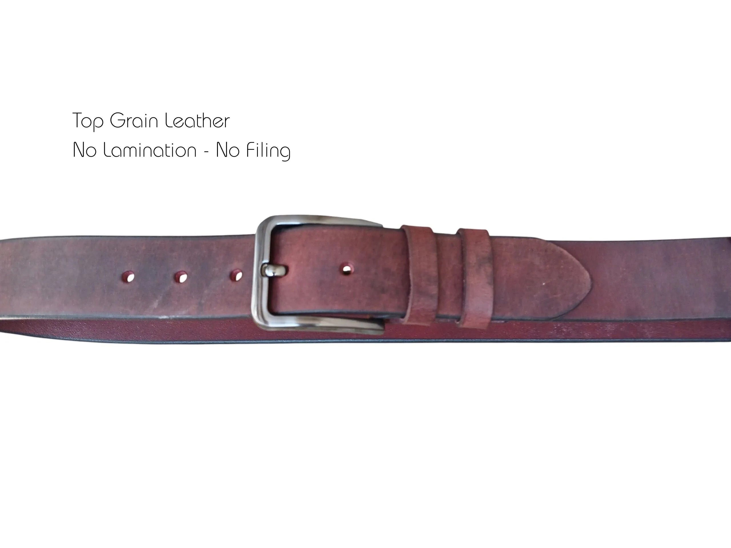 Casual Belt for Men Brown Casual Top Grain Buffalo Leather 40mm