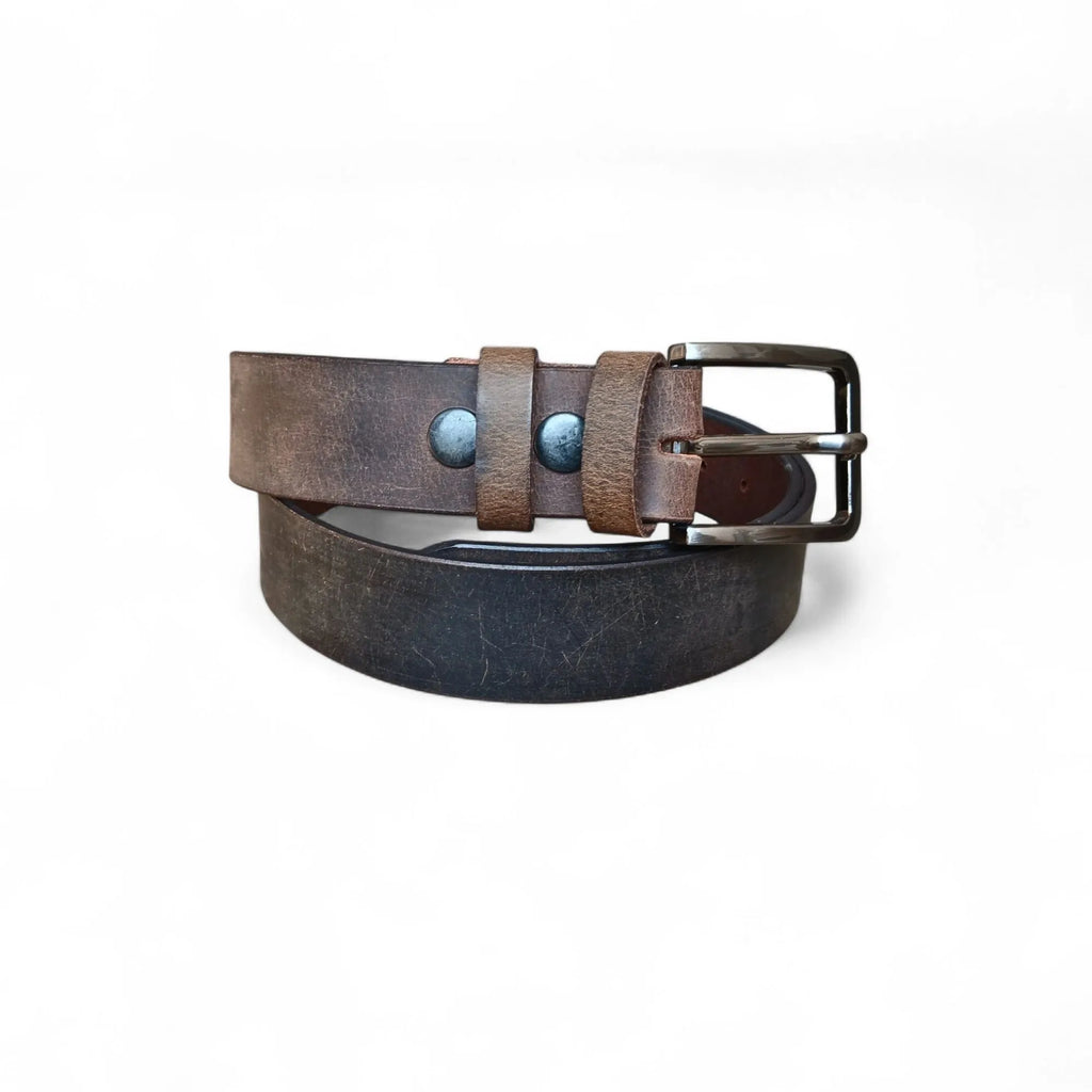 Casual Belt for Men Blackish Brown Casual Top Grain Buffalo Leather 40mm
