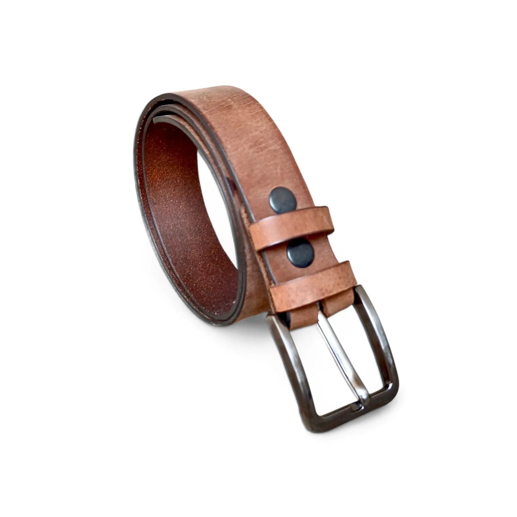 Casual Belt for Men Camel Brown Casual Top Grain Buffalo Leather 40mm