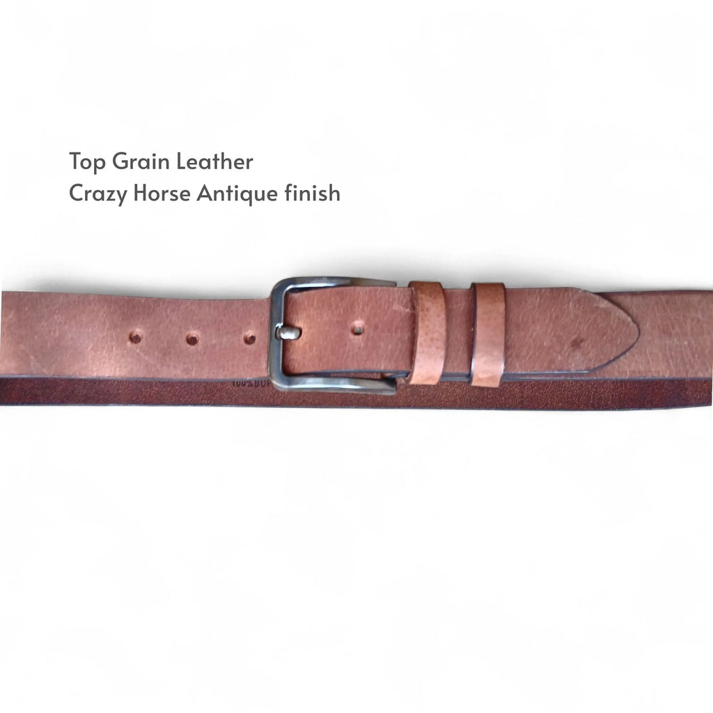 Casual Belt for Men Camel Brown Casual Top Grain Buffalo Leather 40mm