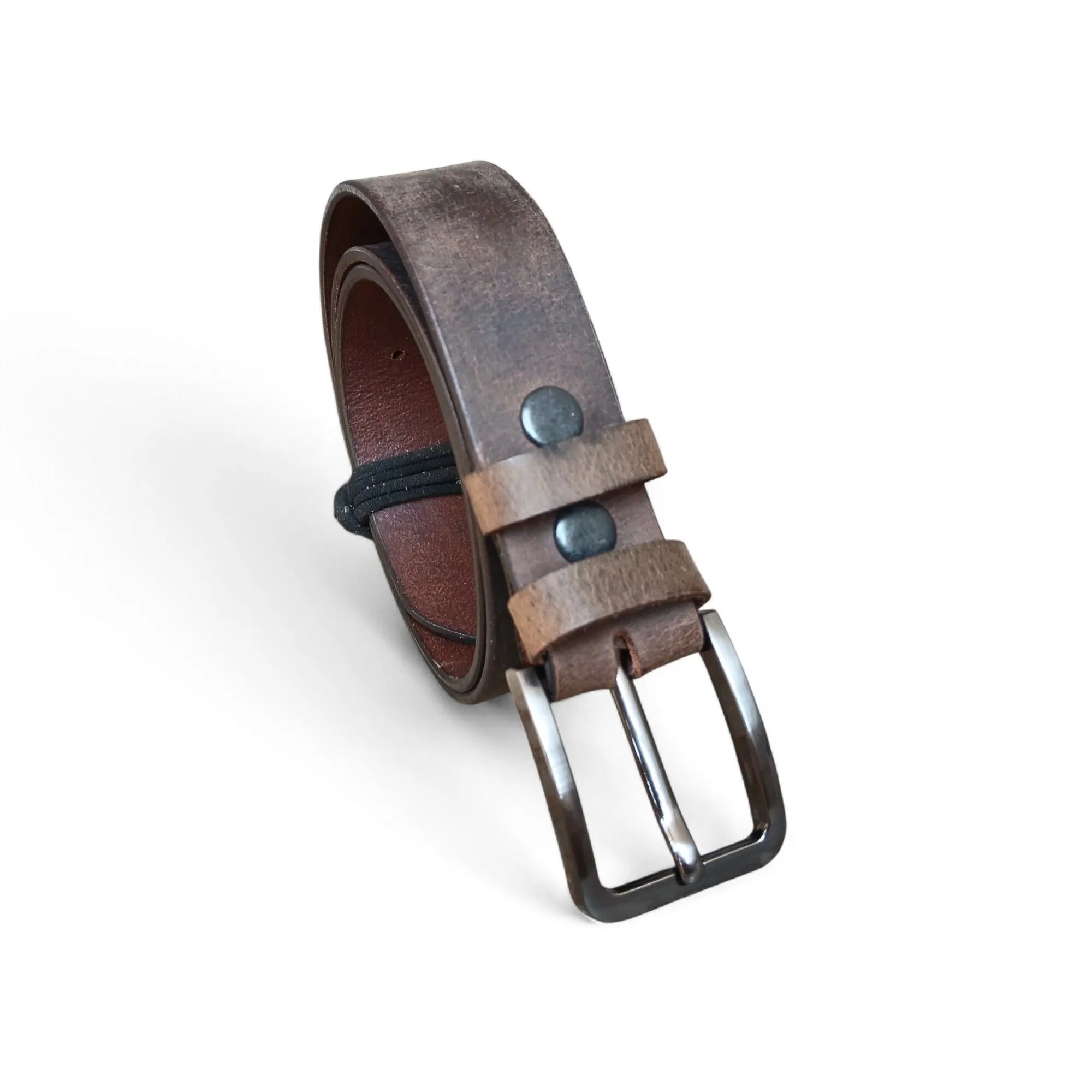 Casual Belt for Men Blackish Brown Casual Top Grain Buffalo Leather 40mm