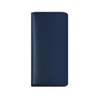 Blue Leather Zipper Folder Wallet
