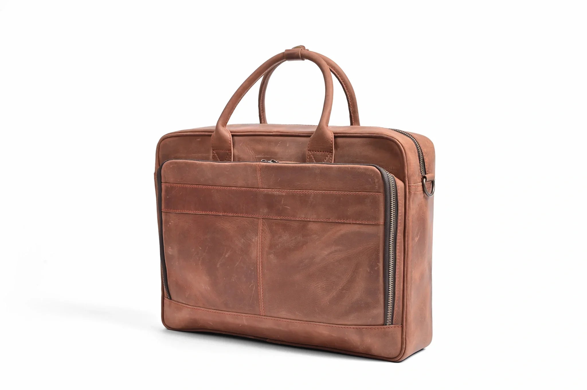 Premium Crazy Horse leather laptop bag handmade satchel 14 15 16 inch