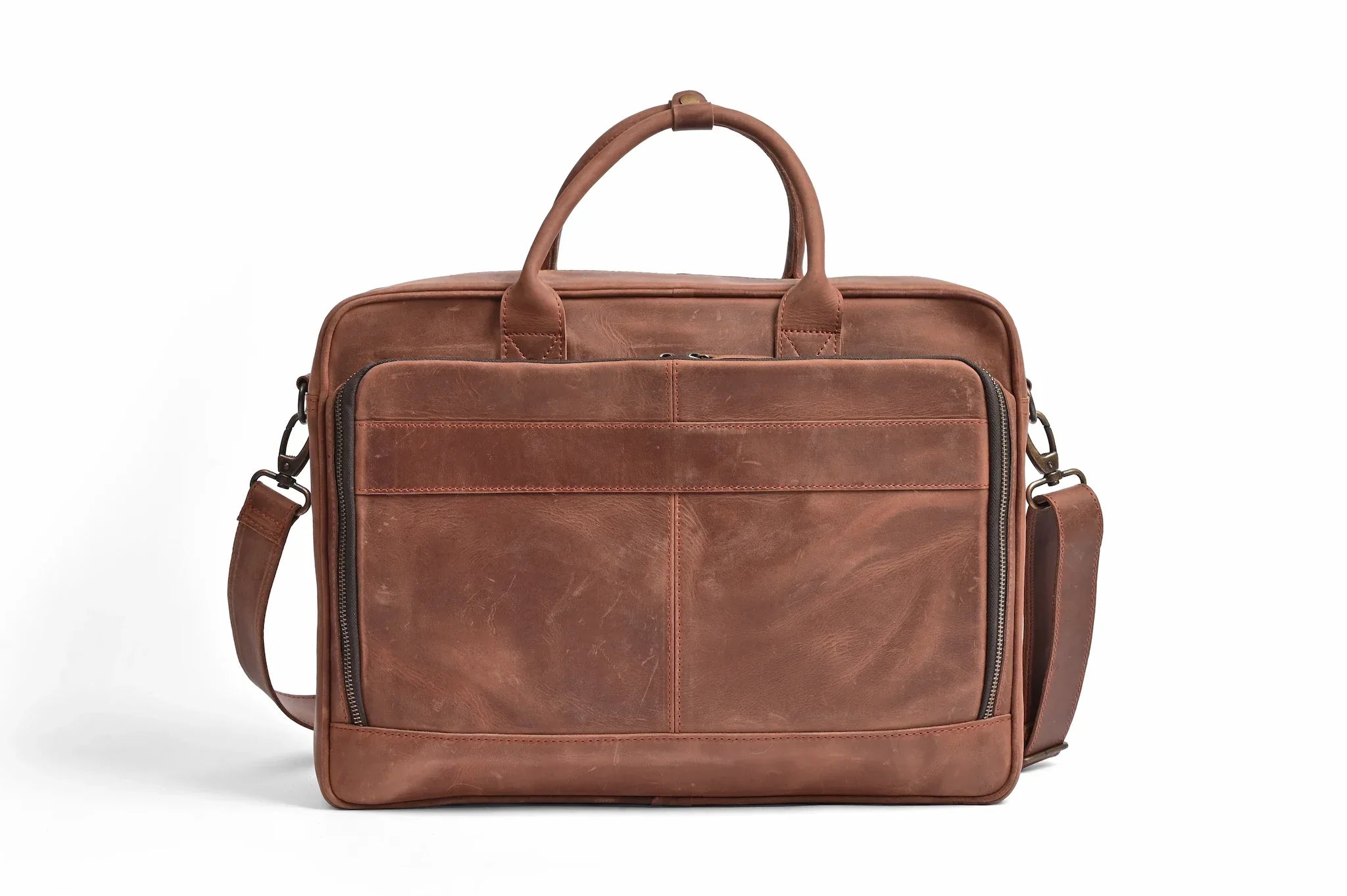 Premium Crazy Horse leather laptop bag handmade satchel 14 15 16 inch