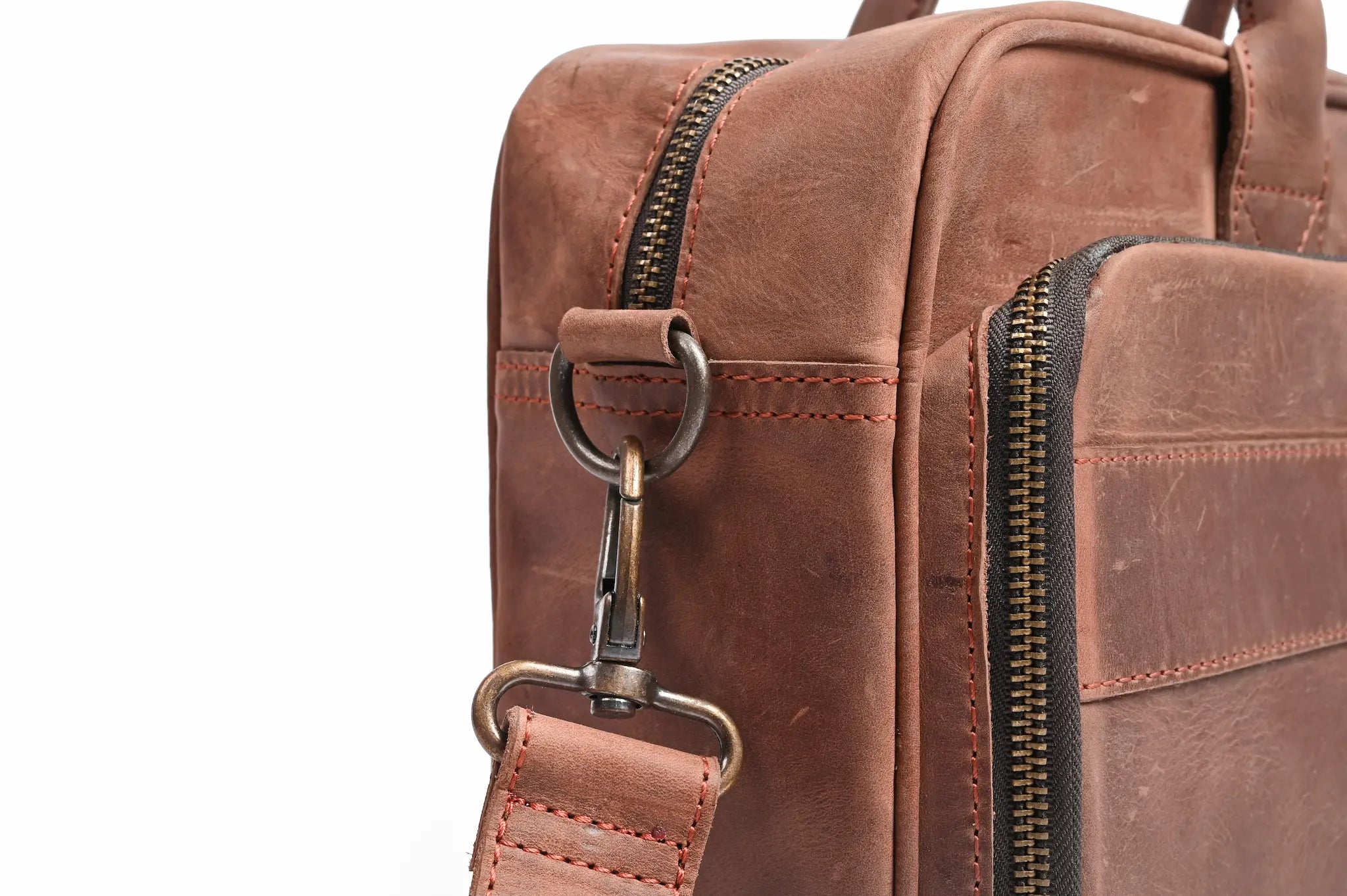 Premium Crazy Horse leather laptop bag handmade satchel 14 15 16 inch