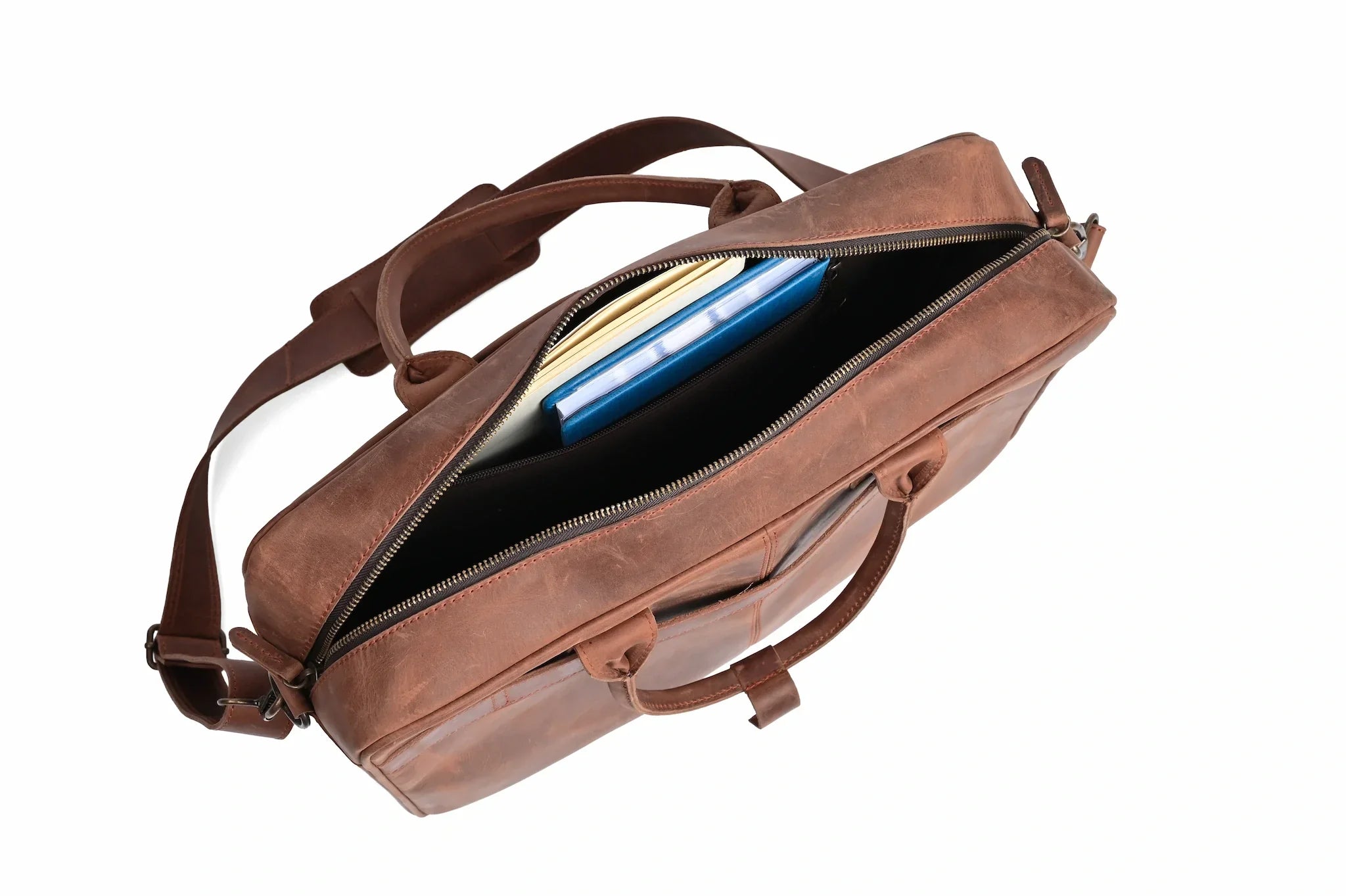 Premium Crazy Horse leather laptop bag handmade satchel 14 15 16 inch