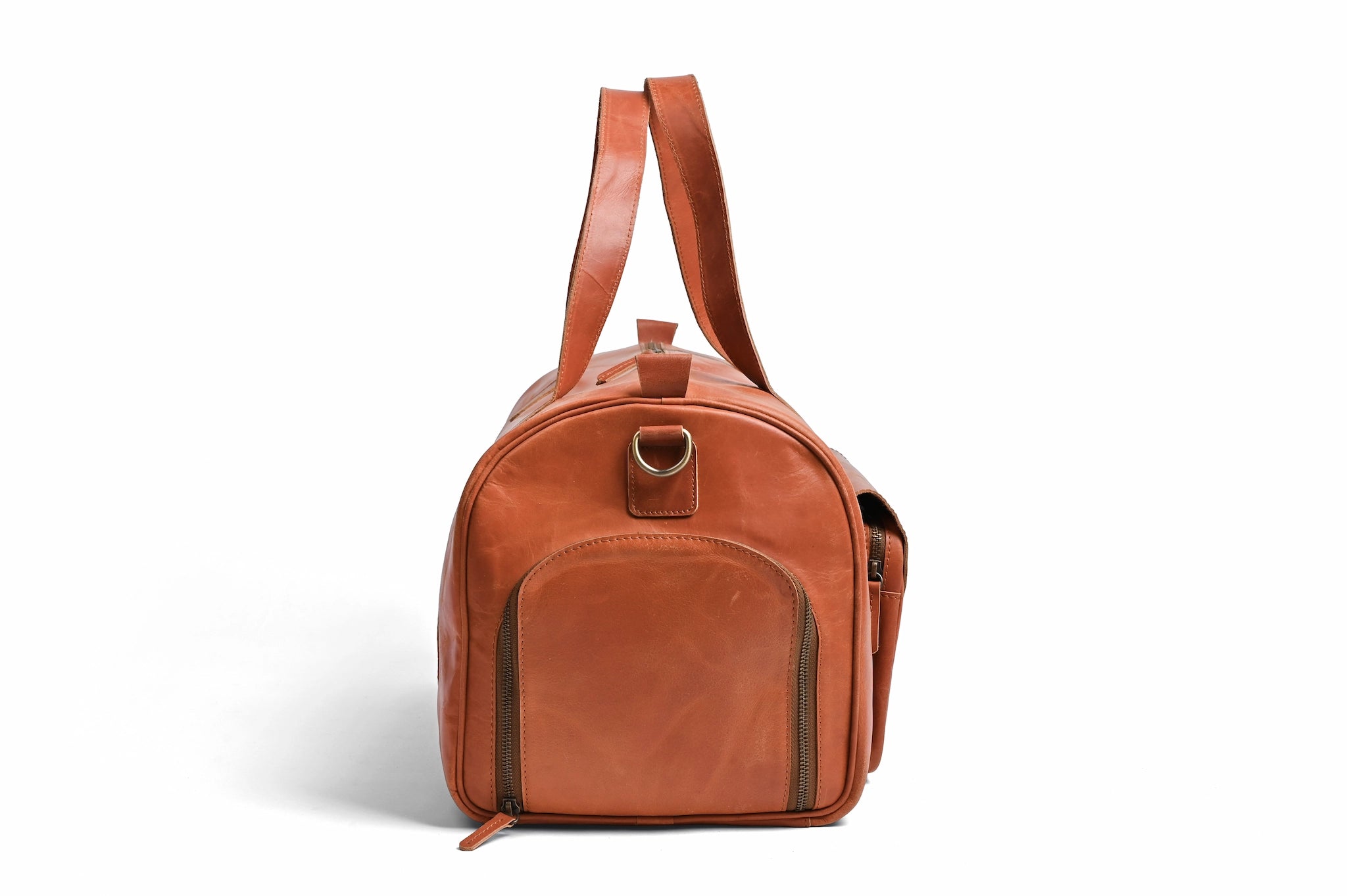 Premium Pull-Up Leather Duffel Weekender Travel Bag