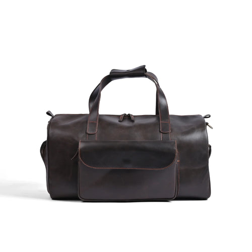 Choco Leather Duffel Bag, Travel Bag