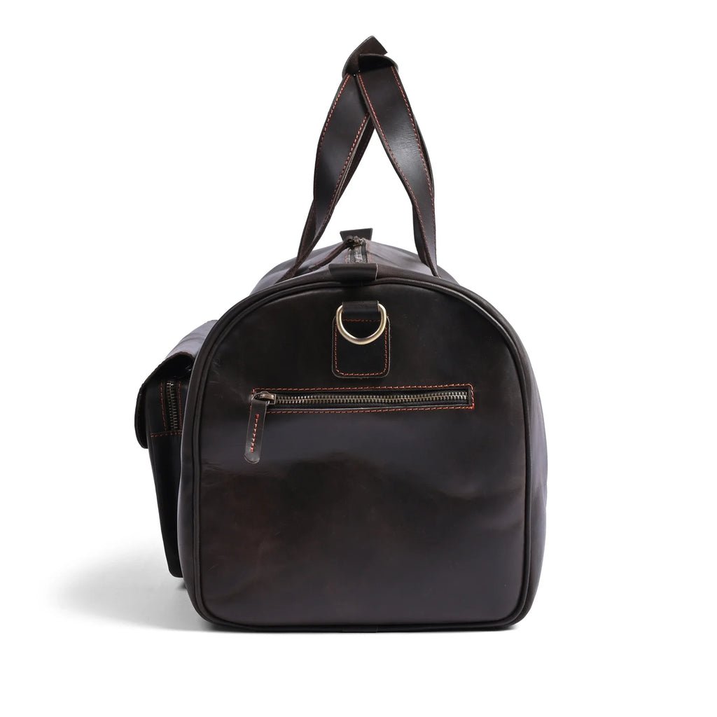 Choco Leather Duffel Bag, Travel Bag