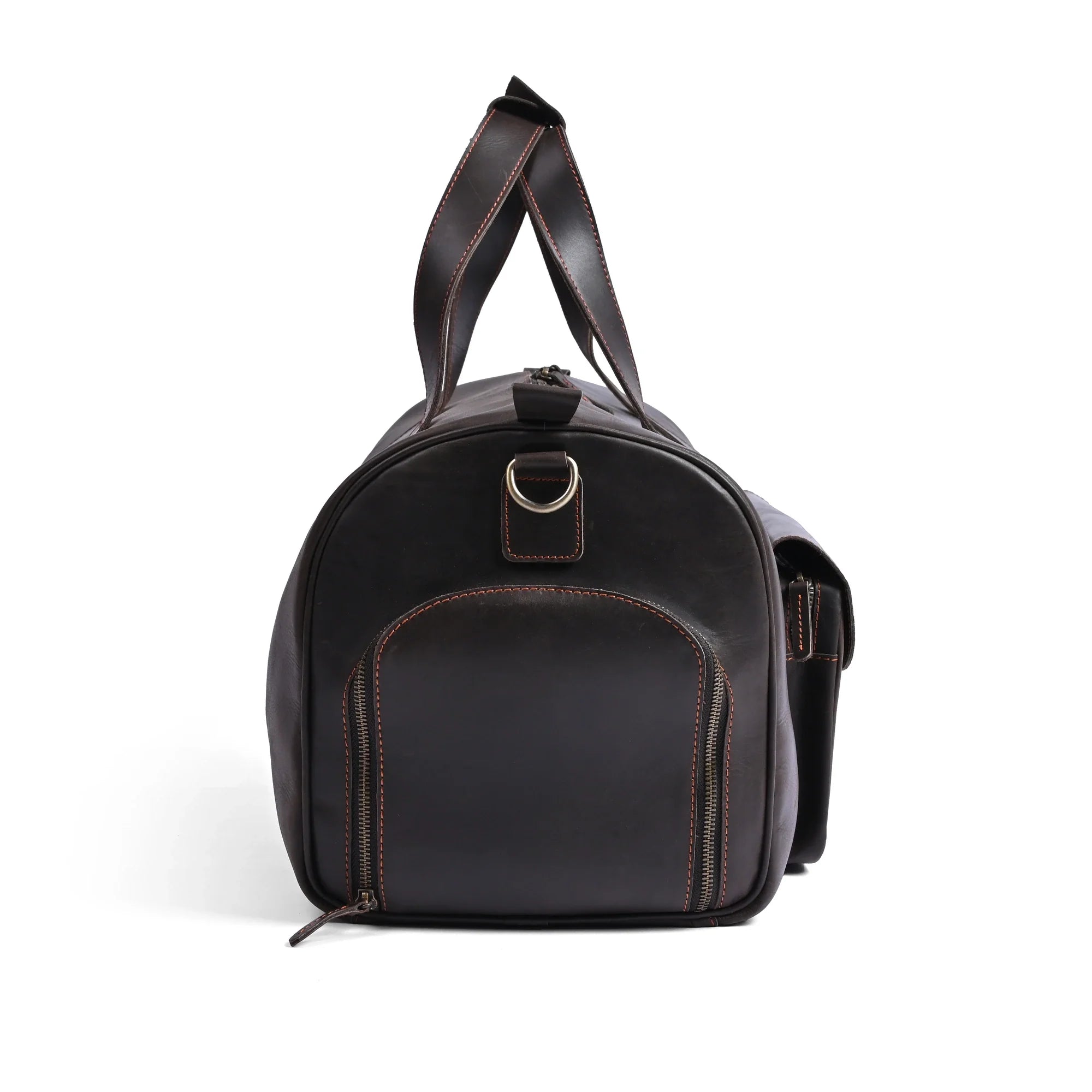 Choco Leather Duffel Bag, Travel Bag