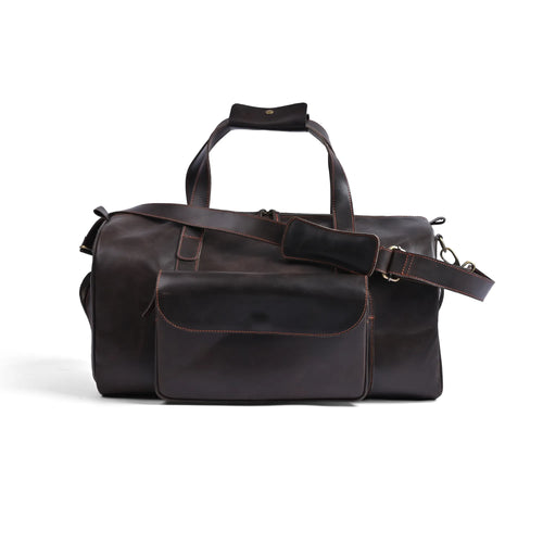 Choco Leather Duffel Bag, Travel Bag