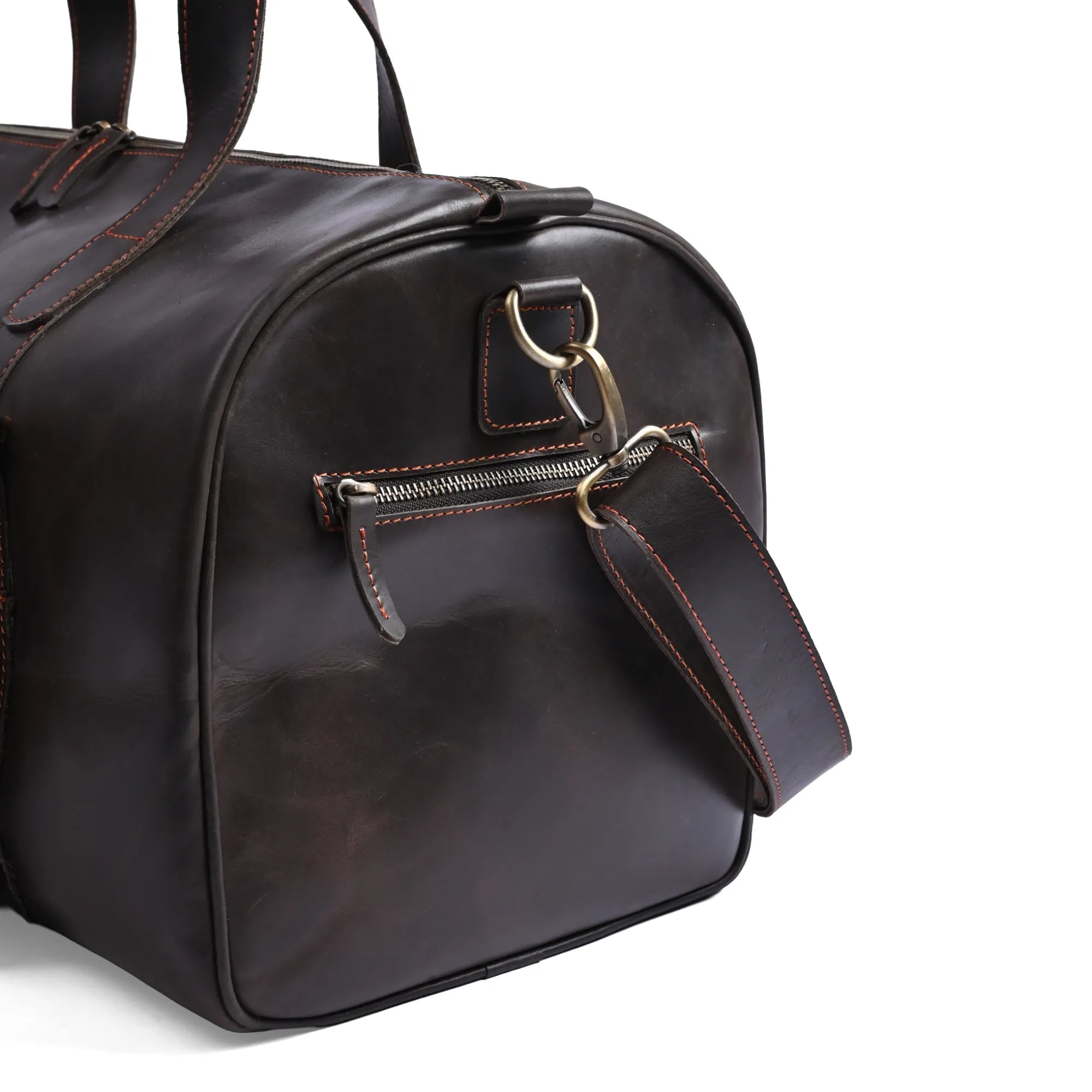 Choco Leather Duffel Bag, Travel Bag