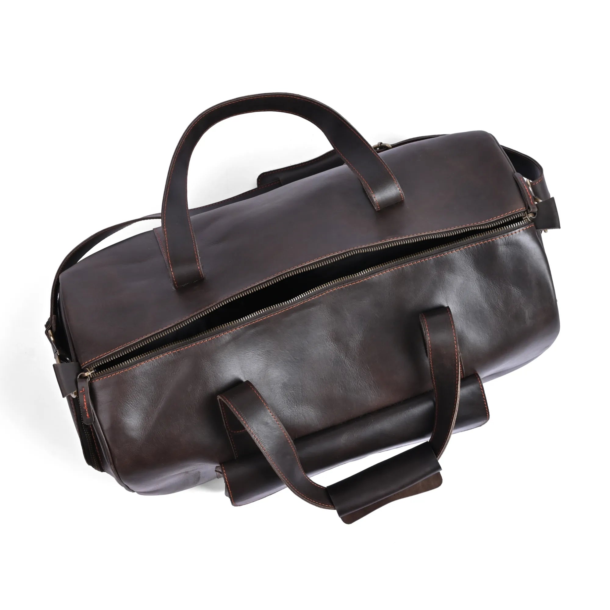Choco Leather Duffel Bag, Travel Bag