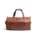 Camel Brown Premium Pull-Up Leather Duffel Weekender Travel Bag | Full-Grain Cowhide