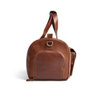 Camel Brown Premium Pull-Up Leather Duffel Weekender Travel Bag | Full-Grain Cowhide