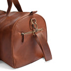 Camel Brown Premium Pull-Up Leather Duffel Weekender Travel Bag | Full-Grain Cowhide