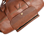 Camel Brown Premium Pull-Up Leather Duffel Weekender Travel Bag | Full-Grain Cowhide