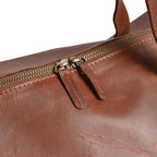 Camel Brown Premium Pull-Up Leather Duffel Weekender Travel Bag | Full-Grain Cowhide