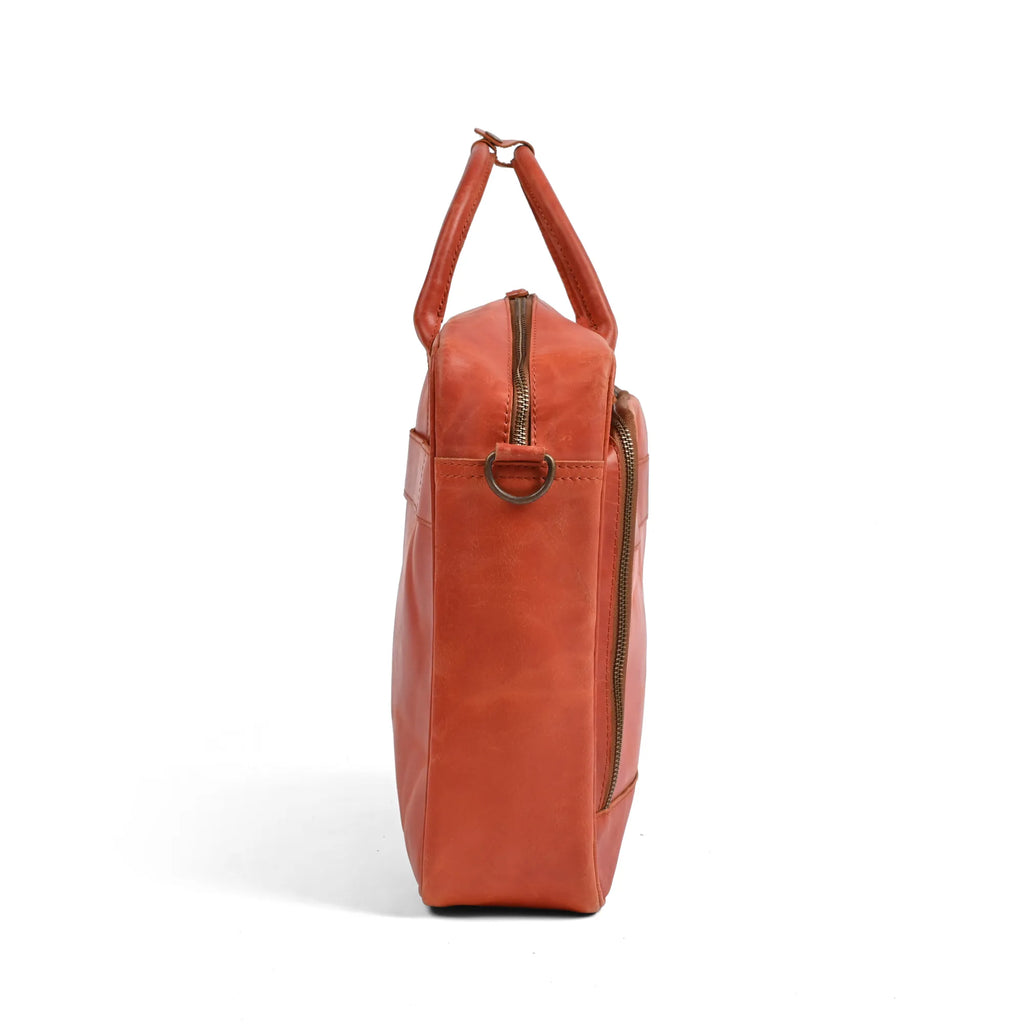 15.6 / 16 Inch Tan Leather Business Laptop Bag | Premium Cow Leather Briefcase