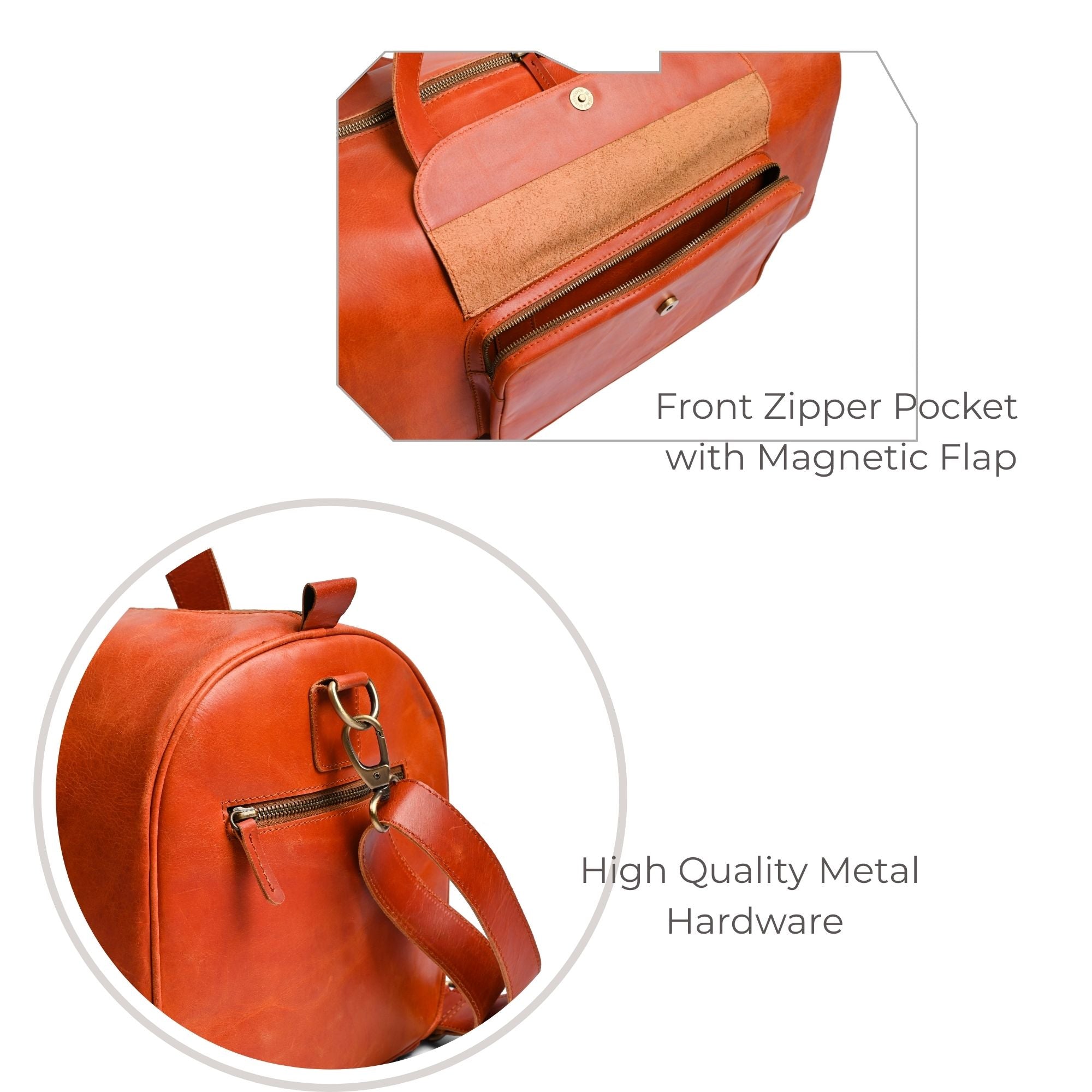 Premium Pull-Up Leather Duffel Weekender Travel Bag