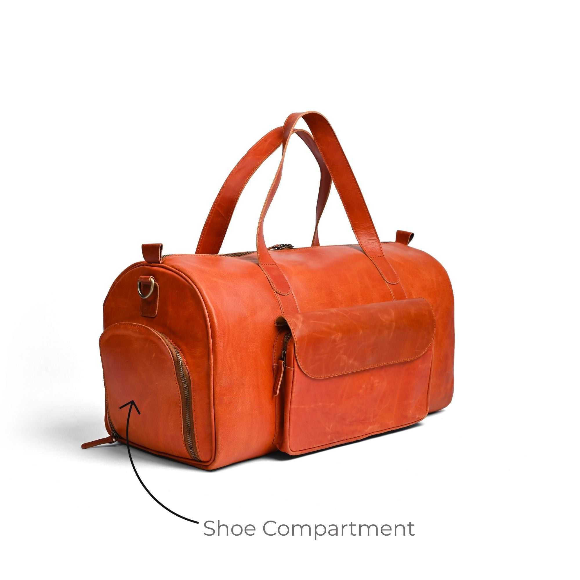 Premium Pull-Up Leather Duffel Weekender Travel Bag
